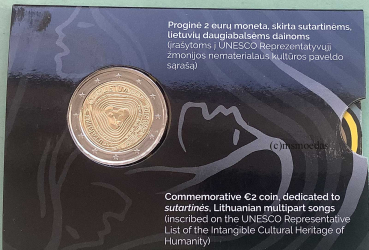 Litauen 2 Euro CoinCard 2019 Volkslieder Gedenkmünze