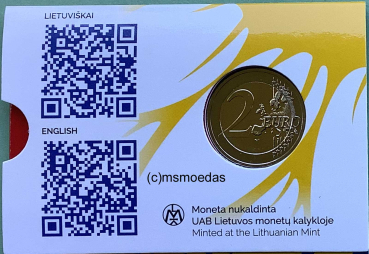 Preview: Litauen 2 Euro CoinCard 2023 Zusammen mit der Ukraine Gedenkmünze