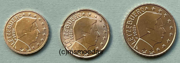 Luxemburg 10+20+50 Euro-Cent Münzen 2023