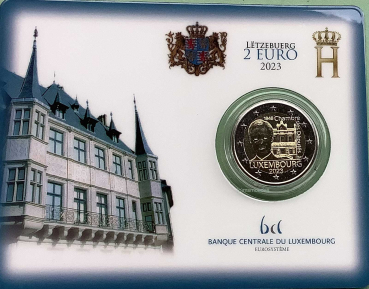 Luxemburg 2 Euro CoinCard 2023 Abgeordnetenkammer Gedenkmünze BU