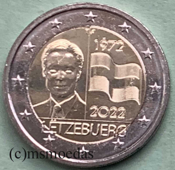 Luxemburg 2 Euro Gedenkmünze 2022 Flagge