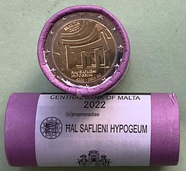 Malta 2 Euro Rolle Gedenkmünzen 2022 Hal Saflieni Hypogeum