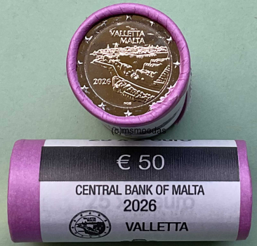 Malta 2 Euro Rolle Gedenkmünzen 2026 Valletta