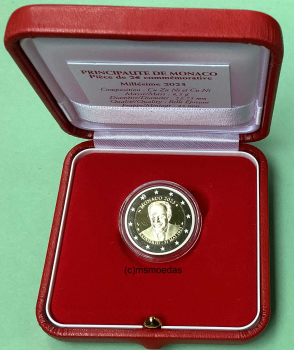 Monaco 2 Euro Gedenkmünze 2023 Fürst Rainier III Proof Etui