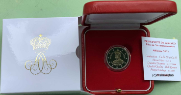 Preview: Monaco 2 Euro Gedenkmünze 2022 Todesstag Albert I. Proof Etui