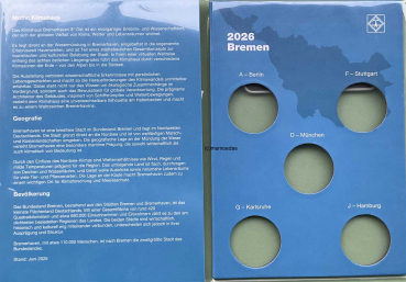 Leuchtturm Münzkarte 2 € Euro Bundesländer Gedenkmünzen 2026 Bremen