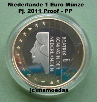 Niederlande 1 Euro 2011 Spiegelglanz