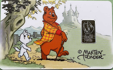 Niederlande 2025 Tom Poes 1 Gramm Silberbarren in Münzkarte