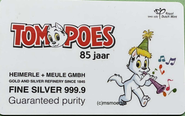 Niederlande 2025 Tom Poes 1 Gramm Silberbarren in Münzkarte