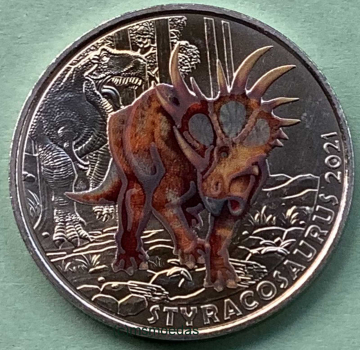 Oesterreich 3 Euro Sondermünze 2021 Styracosaurus