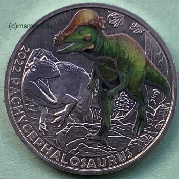 Oesterreich 3 Euro Sondermünze 2022 Pachycephalosaurus
