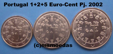 Portugal 1+2+5 Euro-Cent 2002