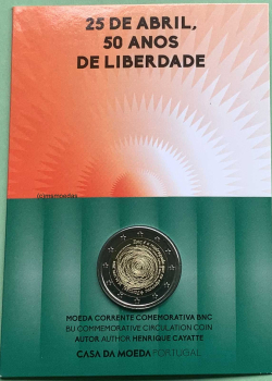 Portugal 2 Euro CoinCard 2024 Nelkenrevolution Gedenkmünze BNC