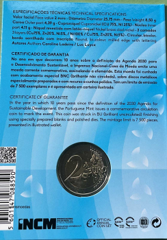 Preview: Portugal 2 Euro CoinCard 2025 Nachhaltige Entwicklung Gedenkmünze BNC