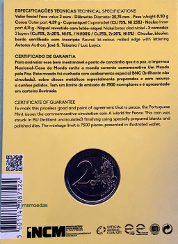 Preview: Portugal 2 Euro CoinCard 2023 Friede Gedenkmünze BNC