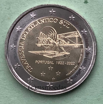 Portugal 2 Euro Gedenkmünze 2022 Erstüberquerung Südatlantik