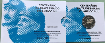 Portugal 2 Euro CoinCard 2022 Erstüberquerung Südatlantik Gedenkmünze Proof