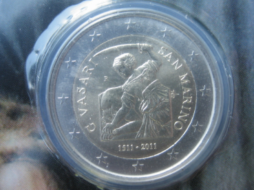 Preview: San Marino 2 Euro Blister Gedenkmünze 2011 Vasari FDC