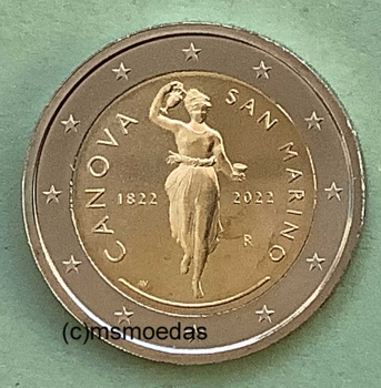 San Marino 2 Euro Gedenkmünze 2022 Antonio Canova