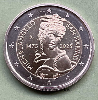 San Marino 2 Euro Gedenkmünze 2025 Michelangelo