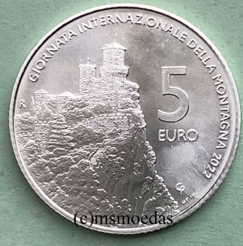San Marino 5 Euro Silber Münze 2022 Tag der Berge