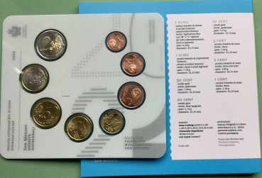 Preview: San Marino Offizieller Kursmünzensatz 2024 (1 Cent bis 2 Euro)