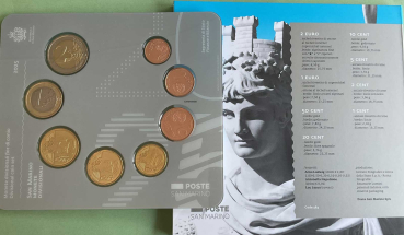 Preview: San Marino Offizieller Kursmünzensatz 2025 (1 Cent bis 2 Euro)
