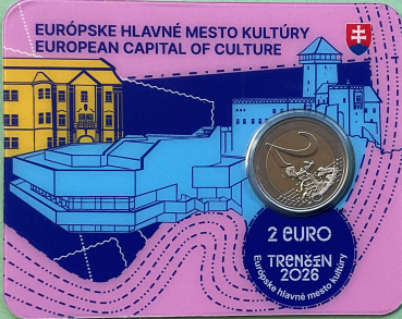 Slowakei 2 Euro CoinCard 2026 Trencín Gedenkmünze