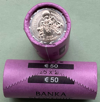Slowenien 2 Euro Rolle Gedenkmünzen 2025 Miki Muster