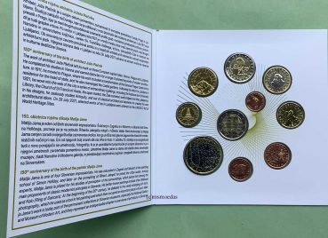Preview: Slowenien Offizieller Kursmünzensatz 2022 (1 Cent bis 2 Euro) + 2 Euro Gedenkmünze + 3 Euro Sondermünze BU