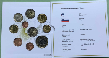Preview: Slowenien Offizieller Kursmünzensatz 2022 (1 Cent bis 2 Euro) + 2 Euro Gedenkmünze + 3 Euro Sondermünze BU