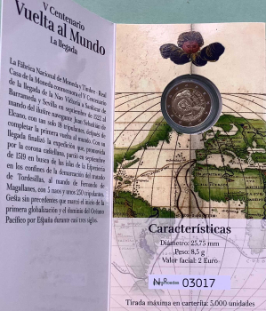 Preview: Spanien 2 Euro Gedenkmünze 2022 Weltumsegelung Proof PP