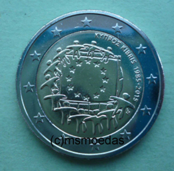 Zypern 2 Euro Gedenkmünze 2015 Europaflagge