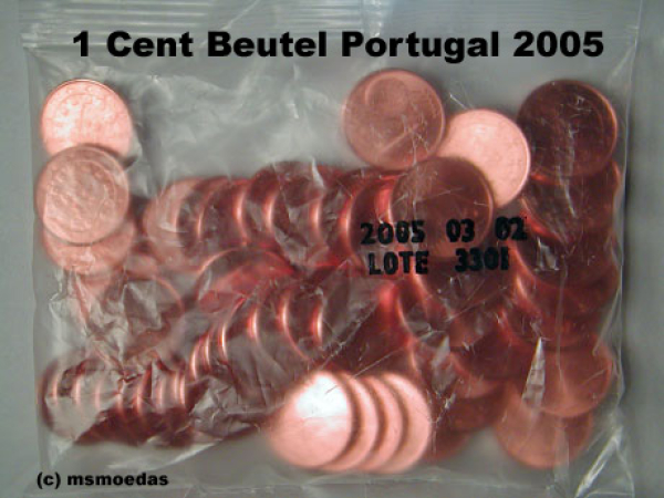 Portugal 1 Cent Beutel 2005