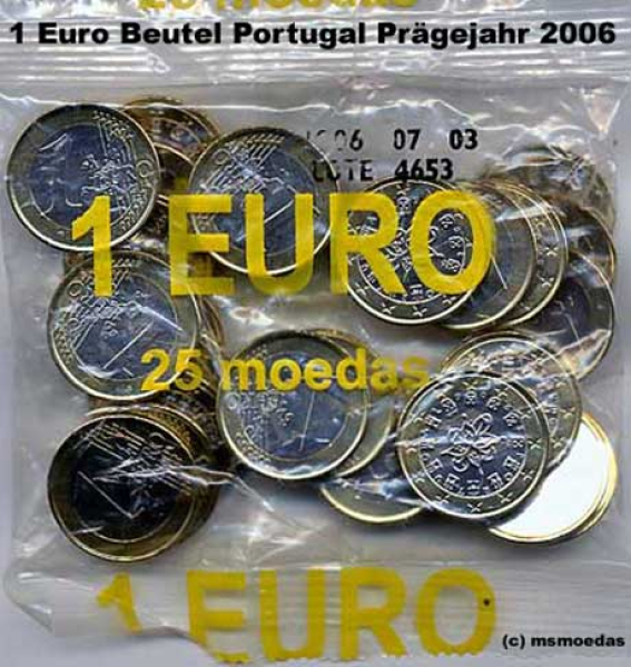 Portugal 1 Euro Beutel 2006 Euromünzen
