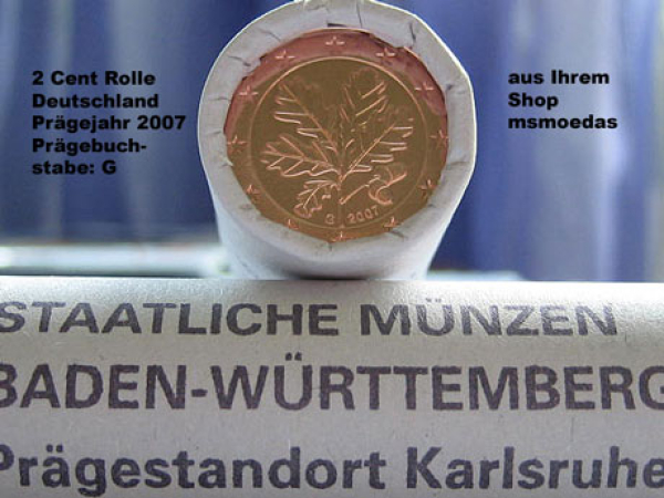 Deutschland 2 Cent Rolle 2007 (G) Karlsruhe