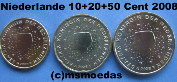 Niederlande 10+20+50 Euro-Cent 2008