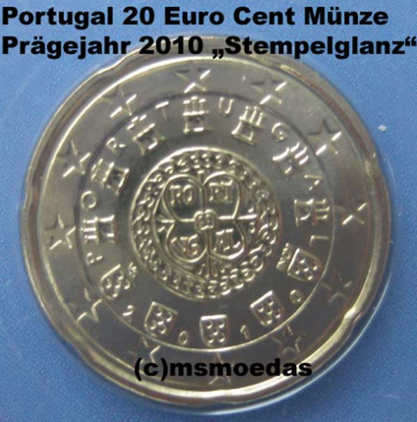 Portugal 20 Euro-Cent 2010 Stempelglanz