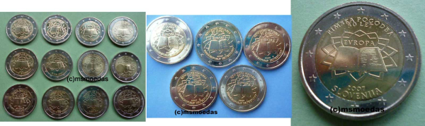 17 x 2 Euro Gedenkmünzen 2007 Römische Verträge