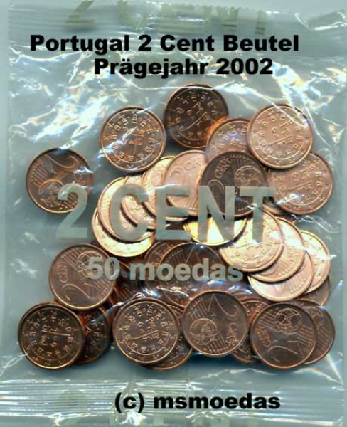 Portugal 2 Cent Beutel 2002