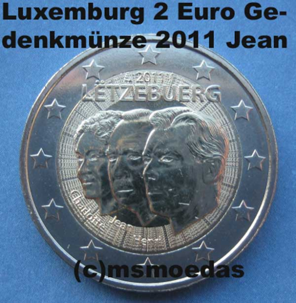 Luxemburg 2 Euro Rolle Gedenkmünzen 2011 Jean