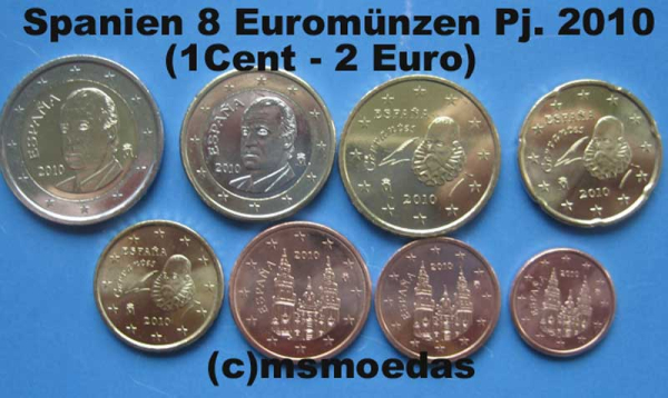 Spanien Euro KMS 2010 (1 Cent bis 2 Euro)