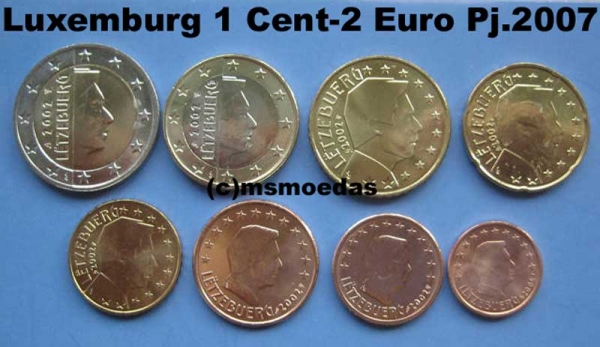 Luxemburg Euro KMS 2007 (1 Cent bis 2 Euro)