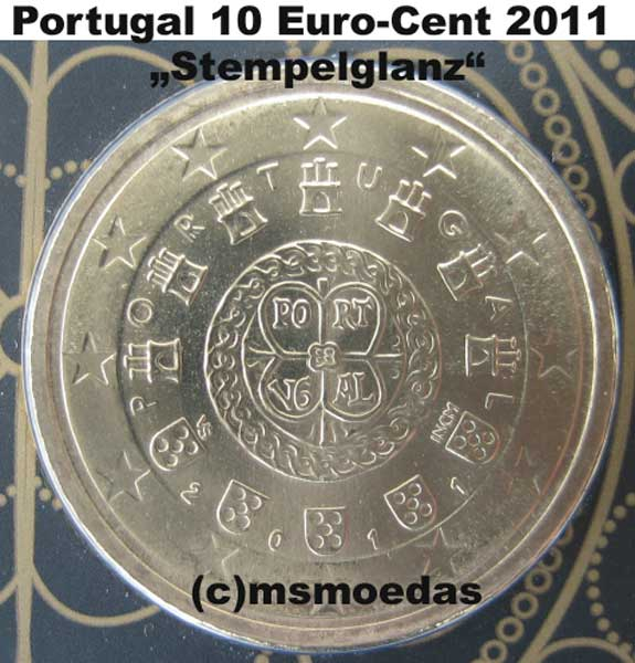 Portugal 10 Euro-Cent 2011 Stempelglanz