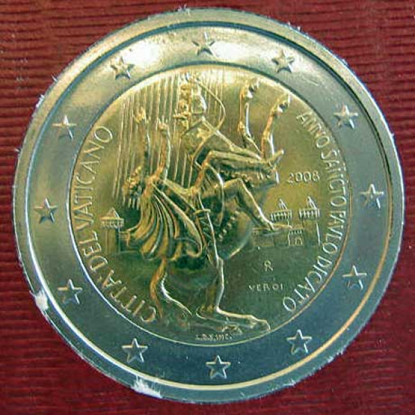 Vatikan 2 Euro Gedenkmünze 2008 Paulusjahr FDC