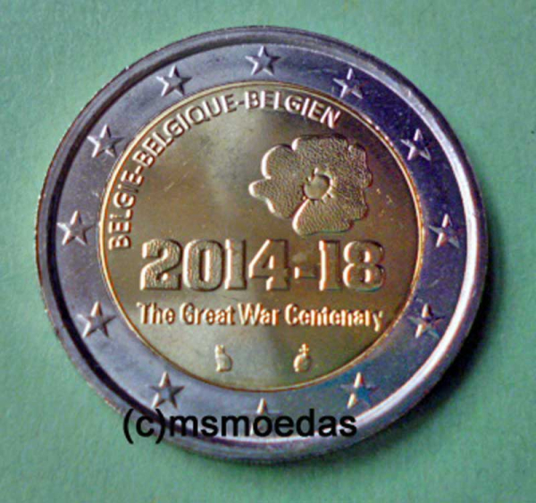 Belgien 2 Euro Gedenkmünze 2014 Weltkrieg
