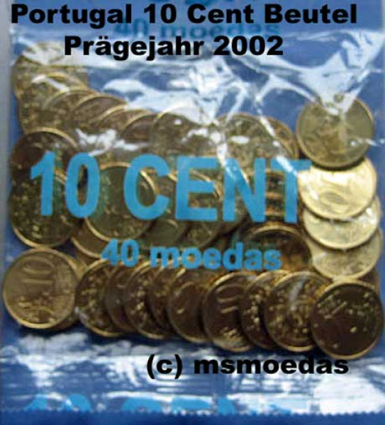 Portugal 10 Cent Beutel 2002