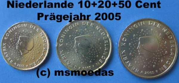 Niederlande 10+20+50 Euro-Cent 2005