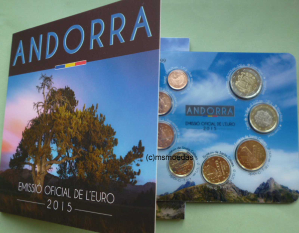 Andorra Offizieller Euro Kursmünzensatz 2015 (1 Cent bis 2 Euro)