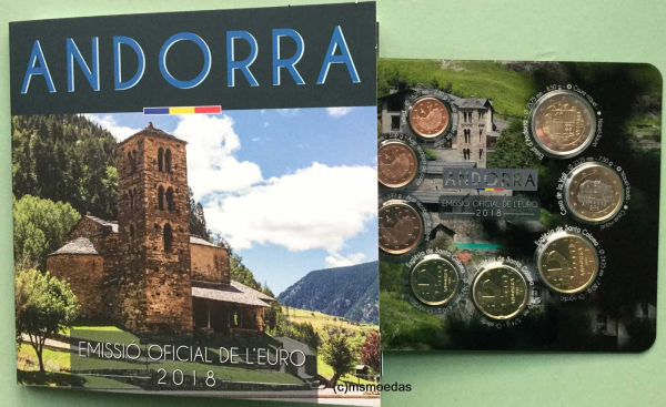 Andorra Offizieller Euro Kursmünzensatz 2018 (1 Cent bis 2 Euro)